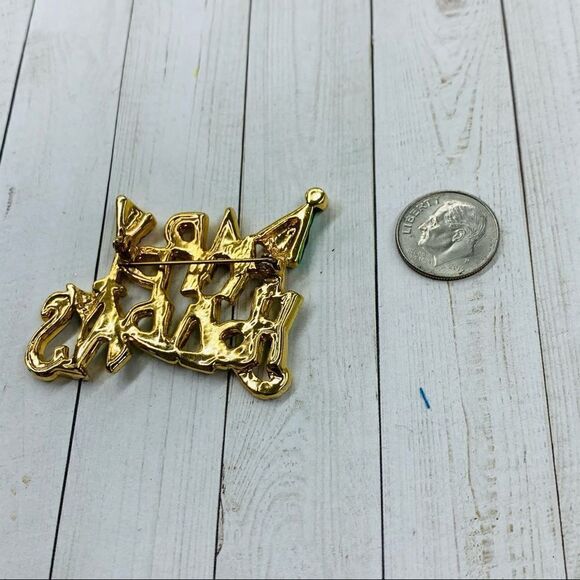 Happy Holidays Enameled Brooch - Picture 2 of 2